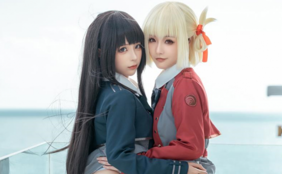 蠢沫沫&桃良阿宅cos莉可莉丝创可贴图片资源欣赏